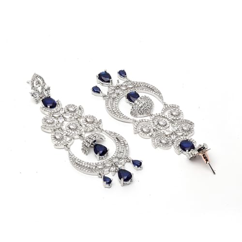 Floral Shaped Diamond Dangle Chandelier Earring